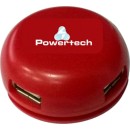 POWERTECH USB 2.0V HUB 4 Port - RED