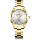 Curren 9007 Women Quartz Watch Calendar - Gold and White