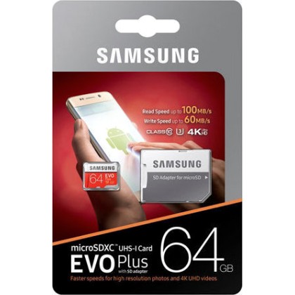 Samsung Evo Plus microSDXC 64GB U3 with Adapter (MB-MC64GA/EU)