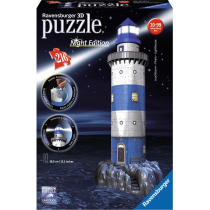 3D Puzzle Night Edition Φάρος, 216pcs Ravensburger (12577)