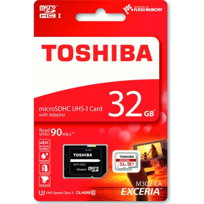 Toshiba Exceria M302 microSDHC 32GB U3 with Adapter (THN-M302R03