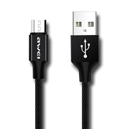 Awei Καλώδιο Ταχείας Φόρτισης και Δεδομένων USB σε Micro USB 1m 