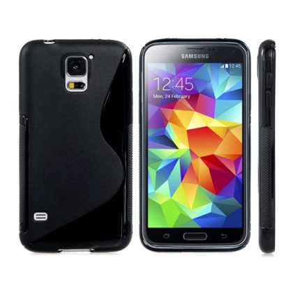 S Pattern Plastic Case for Samsung Galaxy S5 i9600 (Black)(OEM)