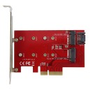 2Port NGFF M.2 B+M Key SSD to PCI-E PCI Express 4x Lane Adapter 