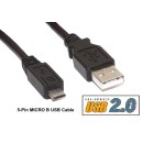 OEM USB A male - USB micro B male cable 1M, Συμβατό για PS4 και 