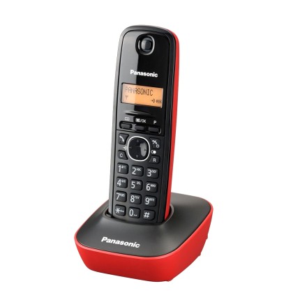 Panasonic KX-TG1611 Μαύρο-Κόκκινο- Ασύρματο Ψηφιακό Τηλέφωνο με 