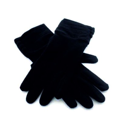 Ελαστικά γυναικεία γάντια με κουμπάκια μαύρα