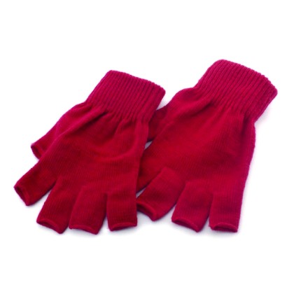 Ελαστικά μονόχρωμα γάντια χωρίς δάχτυλα κόκκινα