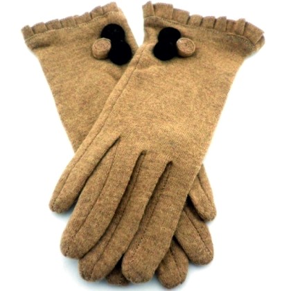 Μάλλινα ελαστικά γάντια με λουλουδάκια κατάλληλο για οθόνες αφής