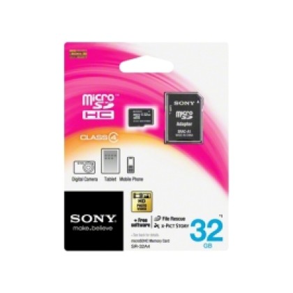Κάρτα Μνήμης Sony microSDHC 32GB Class 4 Με Αντάπτορα