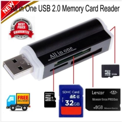 All in 1 Back to School USB Memory Card Reader Adapter for Micro