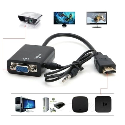 OEM HDMI Male to VGA With Audio HD Video Cable Converter Adapter