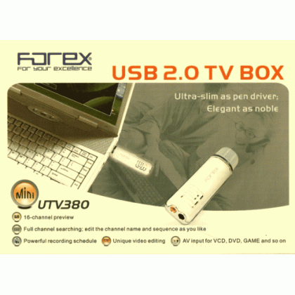 TV BOX FOREX UTV380 USB ΔΕΚΤΗΣ ΤΗΛΕΟΡΑΣΗΣ και ΚΑΝΑΛΙΩΝ ΓΙΑ PC κα