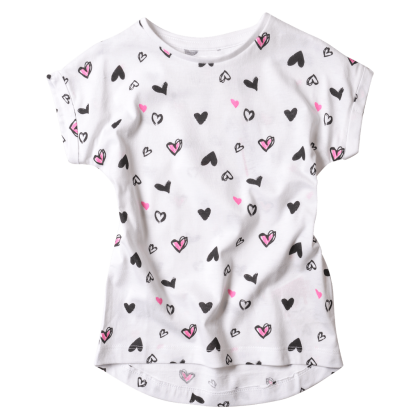 Παιδική μπλούζα Minoti για κορίτσια Little Hearts Άσπρο