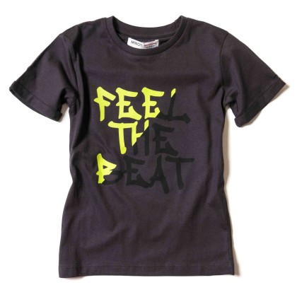 Παιδική μπλούζα Minoti για αγόρια Feel the Beat ανθρακί