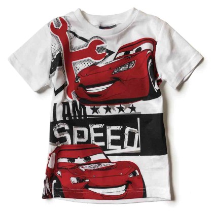 Παιδική μπλούζα για αγόρια Disney Speed άσπρο