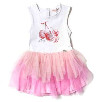 Παιδικό φόρεμα Εβίτα για κορίτσια Cherry ροζ