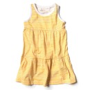 Παιδικό φόρεμα Name It για κορίτσια Stripes κίτρινο