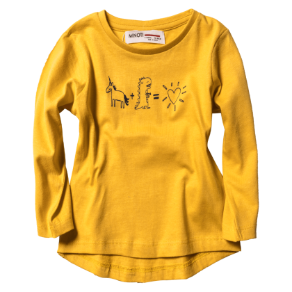 Βρεφική μπλούζα Minoti για κορίτσια Uni Dyno κίτρινο