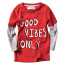 Βρεφική μπλούζα Minoti για αγόρια Good Vibes κόκκινο