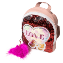 Παιδική τσάντα με παγιέτες για κορίτσια Love ροζ