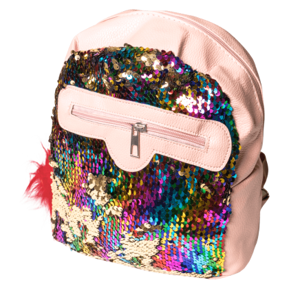 Παιδική τσάντα με παγιέτες για κορίτσια Central ροζ πολύχρωμη