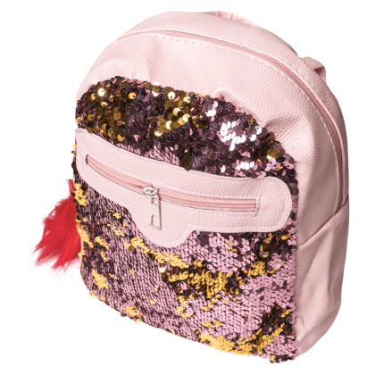 Παιδική τσάντα με παγιέτες για κορίτσια Central ροζ χρυσό