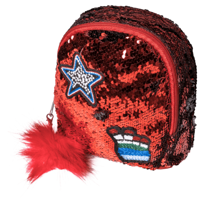 Παιδική τσάντα με παγιέτες για κορίτσια Star κόκκινο