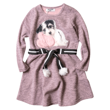Παιδικό φόρεμα για κορίτσια Doggy ροζ