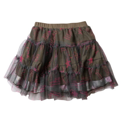 Παιδική φούστα tutu για κορίτσια διπλής όψης λαδί φούξια