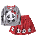 Παιδικό σε με φούστα για κορίτσια Panda κόκκινο