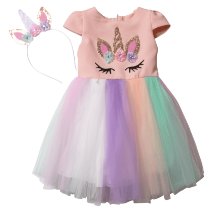 Παιδικό φόρεμα για κορίτσια Dreaming Unicorn ροζ