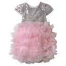 Παιδικό φόρεμα για κορίτσια Bon Bon ασημί ροζ