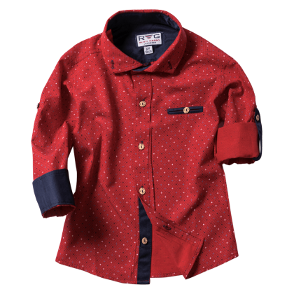 Παιδικό πουκάμισο για αγόρια Accord μπορντό 6-16