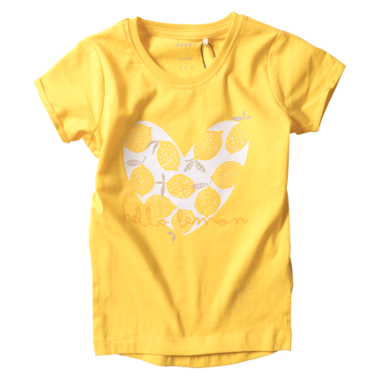 Παιδική μπλούζα Name it για κορίτσια Hello Lemon κίτρινο