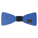 Παιδικό ξύλινο παπιγιόν για αγόρια Puzzle μπλε
