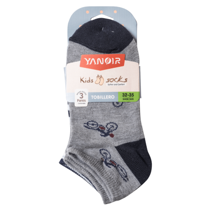 Παιδικές κάλτσες σοσονάκια για αγόρια σετ 3 ζευγάρια δίχρωμα