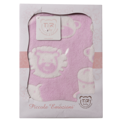 Παιδική κουβέρτα αγκαλιάς για κορίτσια Bear Ροζ
