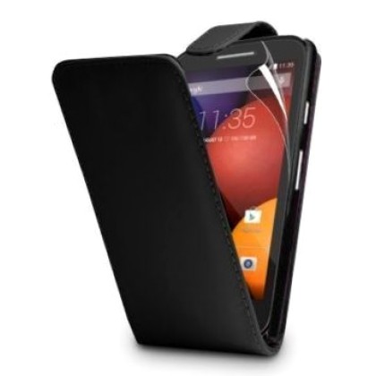 Motorola Moto E Dual SIM XT1022 - Δερμάτινη Θήκη Flip Μαύρο (ΟΕΜ