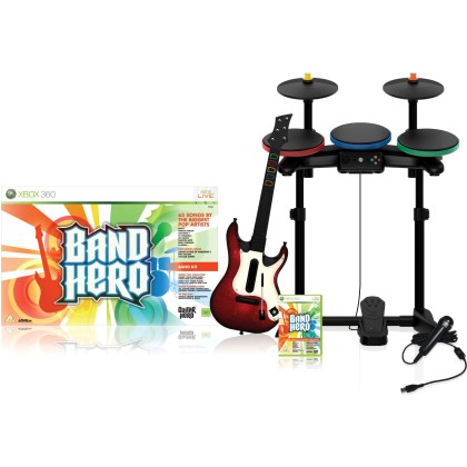 Xbox 360 BAND HERO Super Bundle Guitar+ Drums+ Microphone+ Game