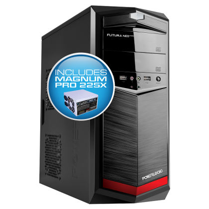 Powerlogic Futura Neo 100XV PC Case με Τροφοδοτικό 450W Κόκκινο 