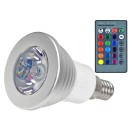 E14 3W Colourful LED RGB Lamp with Remote Controller (Oem)