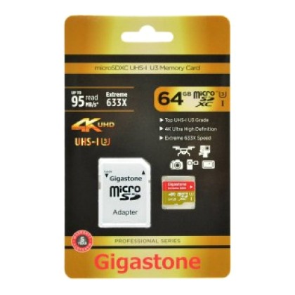 Κάρτα Μνήμης Gigastone MicroSDXC UHS-I U3 64GB U3 Extreme 633X P