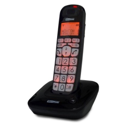 Ασύρματο Ψηφιακό Τηλέφωνο Maxcom MC6800 Μαύρο με μεγάλα πλήκτρα 