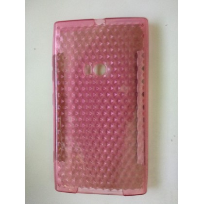 Nokia Lumia 920 Θήκη Σιλικόνης Διαφανή ροζ με Αστερια TPU   (OEM
