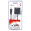 Cablexpert Usb 3.0 to HDMI Display Adapter Black 15cm