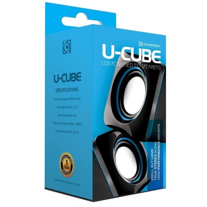 AUDIOBOX U-CUBE ΦΟΡΗΤΑ ΗΧΕΙΑ USB POWERED 2.O SPEAKERS B. BLUE