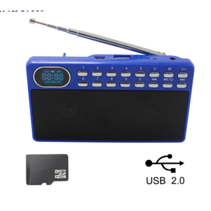 KNSTAR KD-S009 Mini fm autoscan usb radio station blue