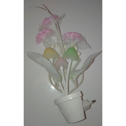 Φωτιστικό πρίζας νυχτός Led (με λουλούδια) (OEM)