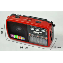 Ψηφιακό Κοκκινο Φορητό Ραδιόφωνο FM/Am/Sw1-6 8 Bands με USB/TF/R
